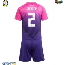 Otroški Nogometni dresi Nemčija Antonio Rudiger #2 Gostujoči EP 2024 Kratek Rokav (+ Kratke hlače)